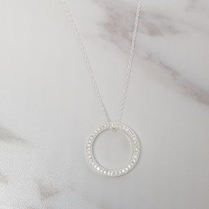 Sterling Silver Necklace with CZ Circle Of Life